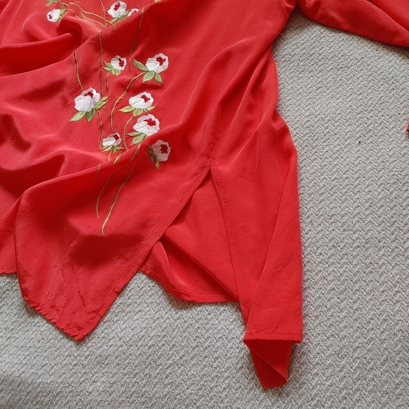 VINTAGE Dvf Floral Embroidered Silk Tunic Size 1x - Picture 11 of 15